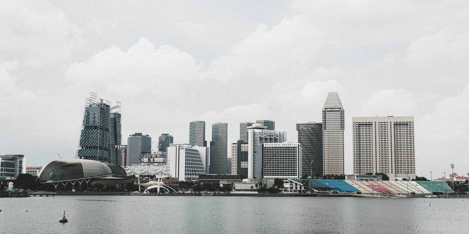 Singapore financial district skyline on a bright day