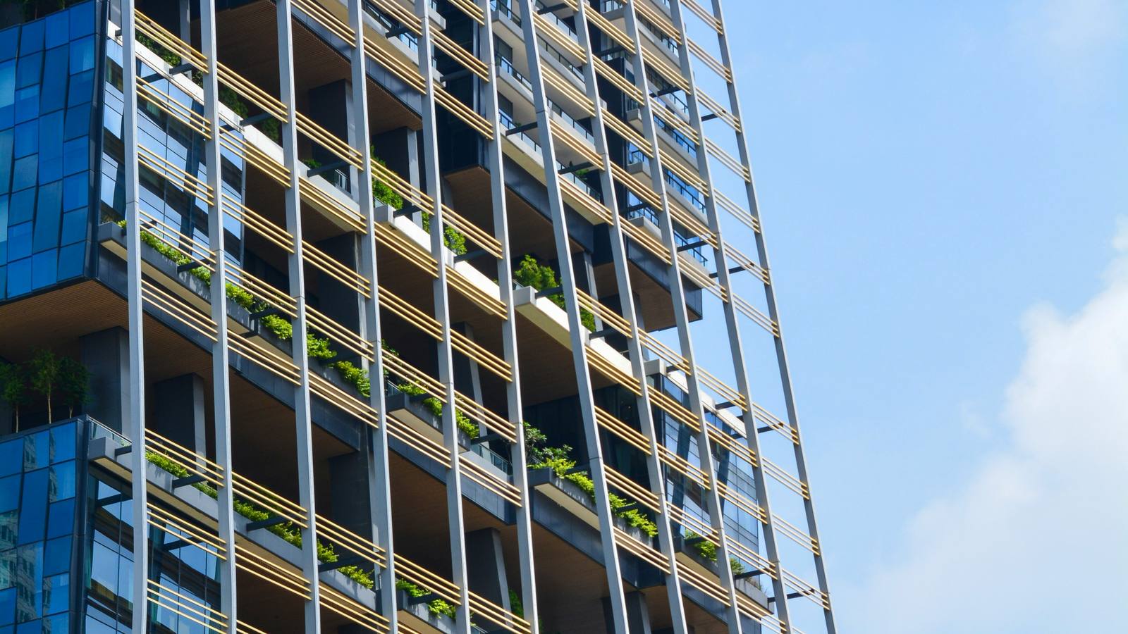 Modern green-facade tower in Singapore